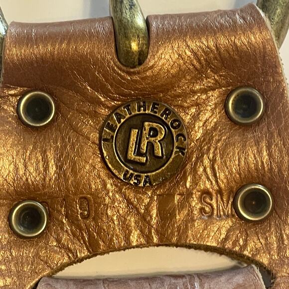 Leatherock Mixed Media Leather Statement Belt Womens Size S/M Tan Animal Print main image 6